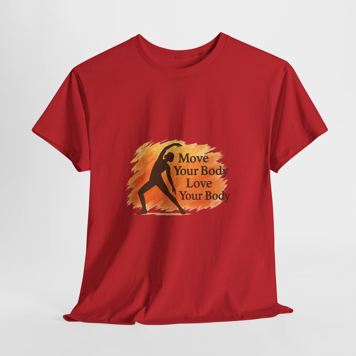 Move Your Body Love Your Body Tee, Unisex Heavy Cotton Tee, Fitness Shirt, Motivational Clothing, Yoga Apparel, Gift for Fitness Enthusiasts