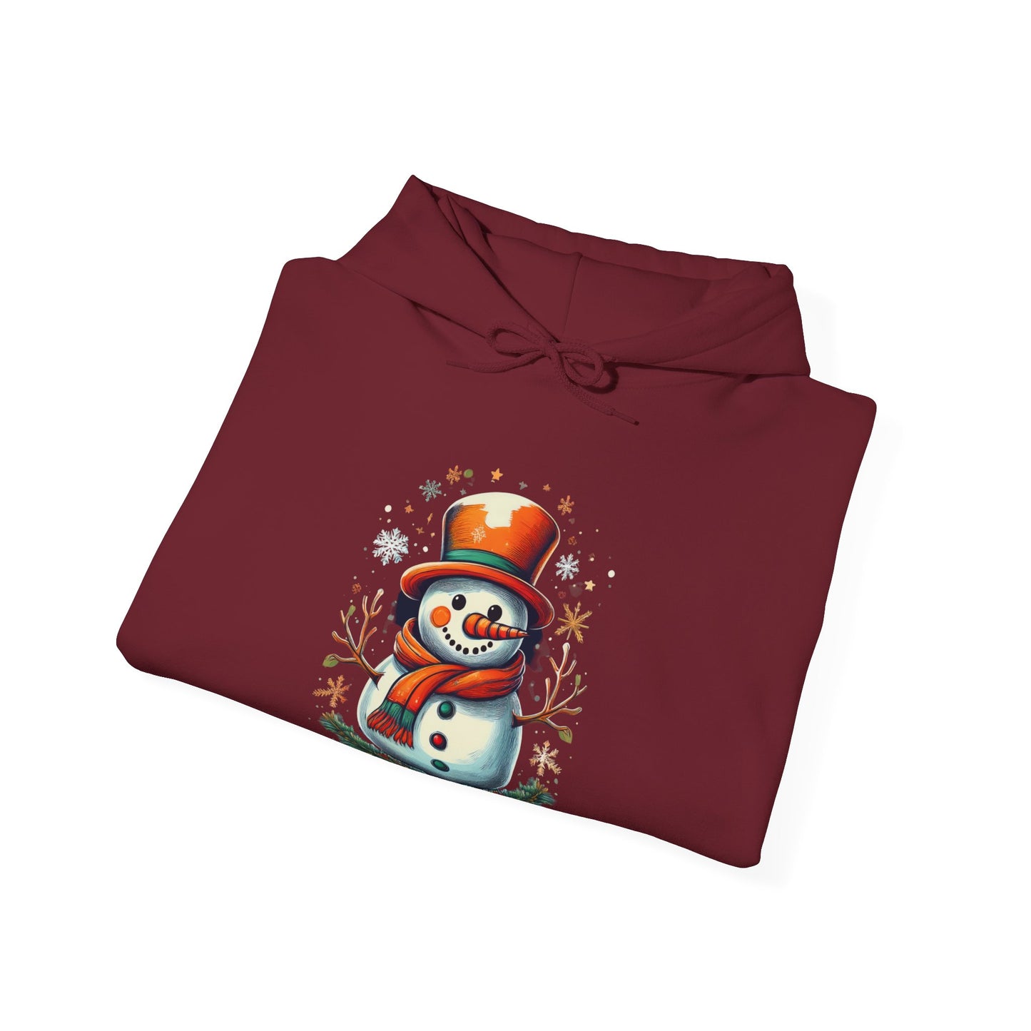 Cozy Snowman Hoodie, Winter Sweatshirt