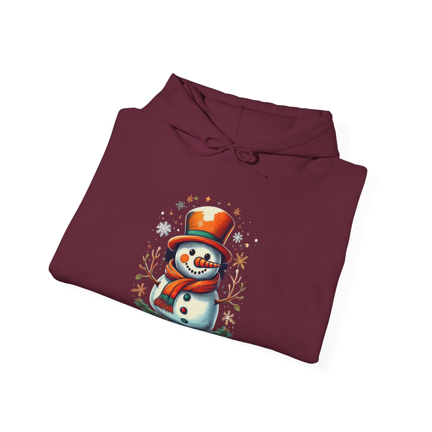 Cozy Snowman Hoodie, Winter Sweatshirt