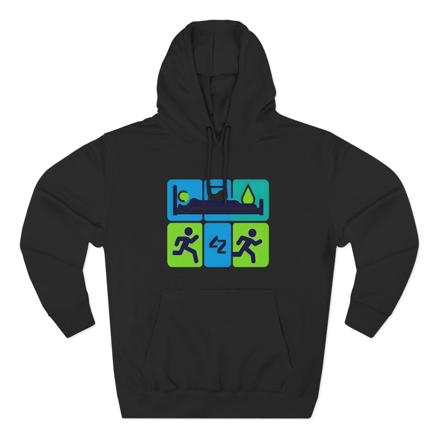 Energetic Three-Panel Fleece Hoodie
