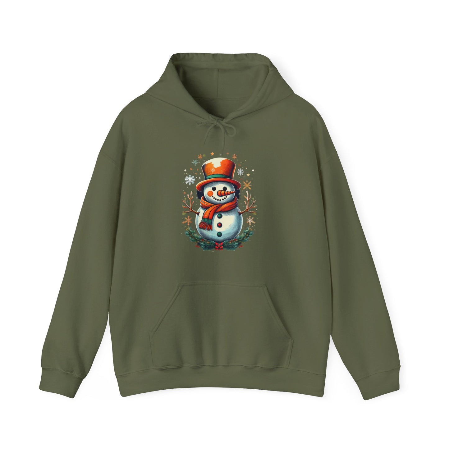 Cozy Snowman Hoodie, Winter Sweatshirt