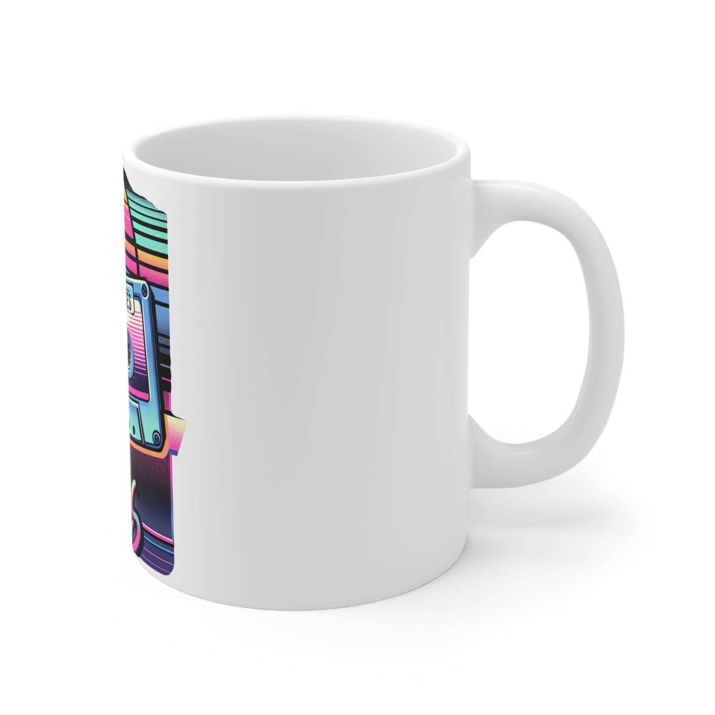 90s Retro Vibes Ceramic Coffee Cup