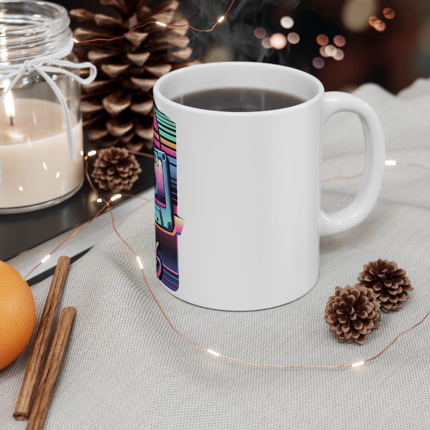 90s Retro Vibes Ceramic Coffee Cup