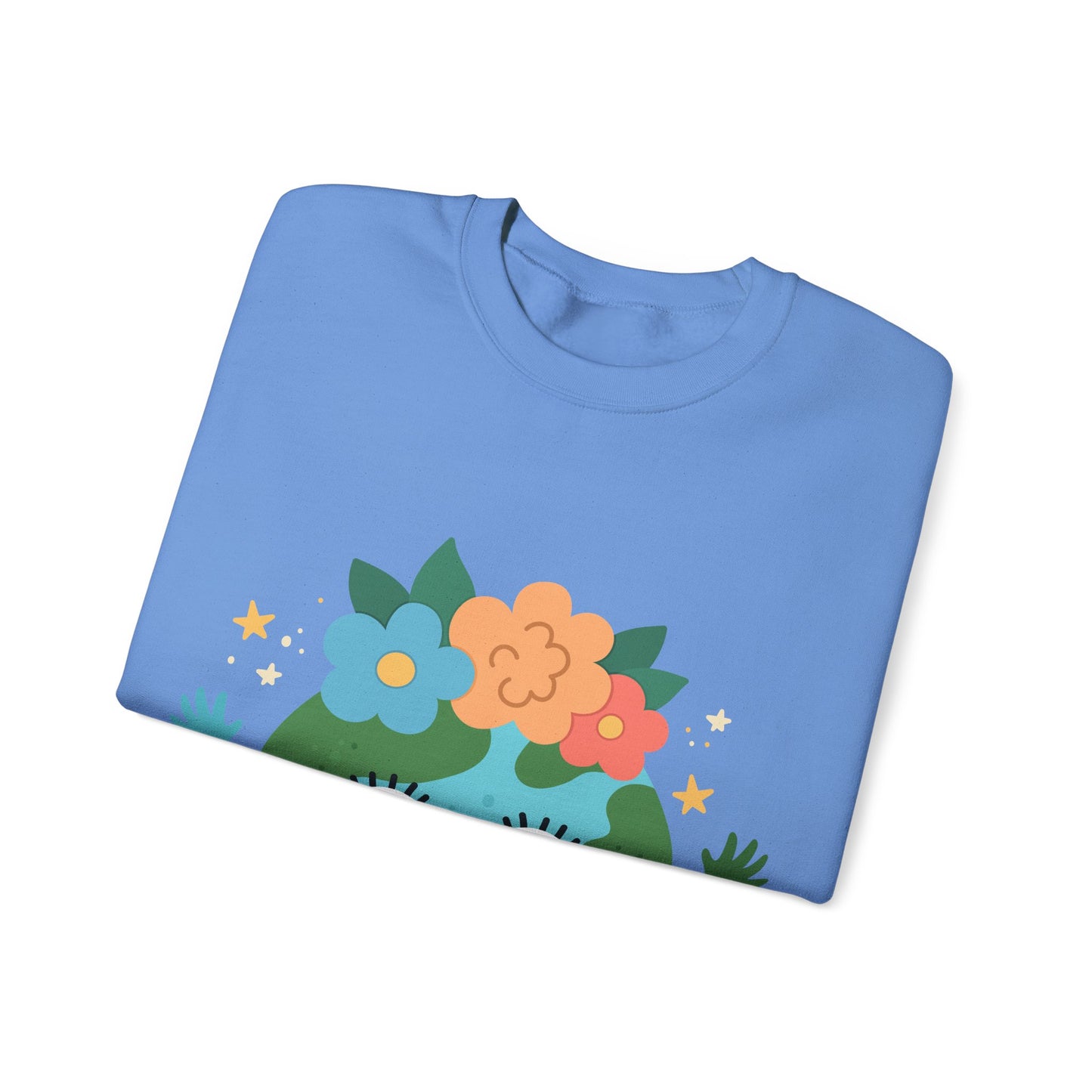 Cute Earth Floral Cartoon Crewneck Sweatshirt