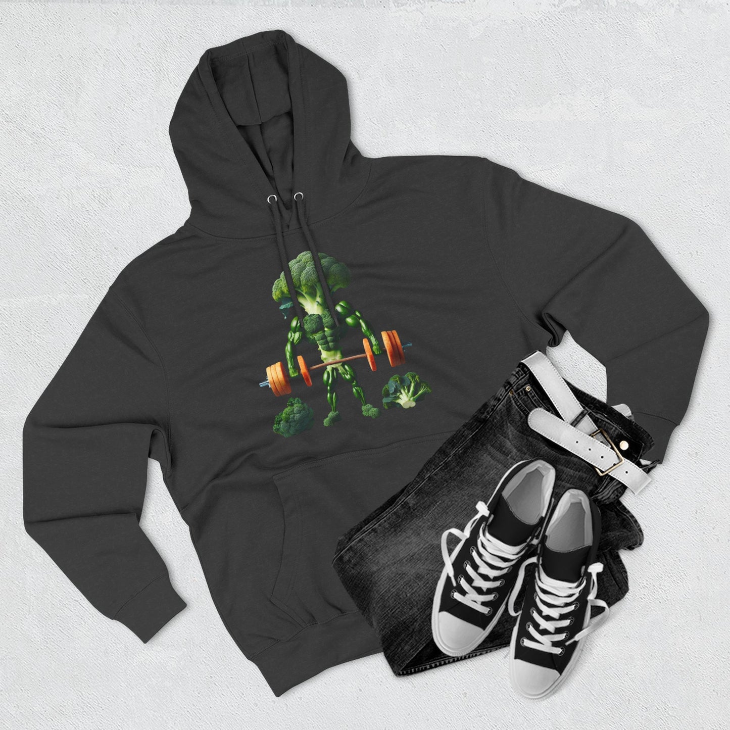 Muscle-Up Fleece Hoodie, Fitness Sweatshirt Motivational Hooded Sweatshirt