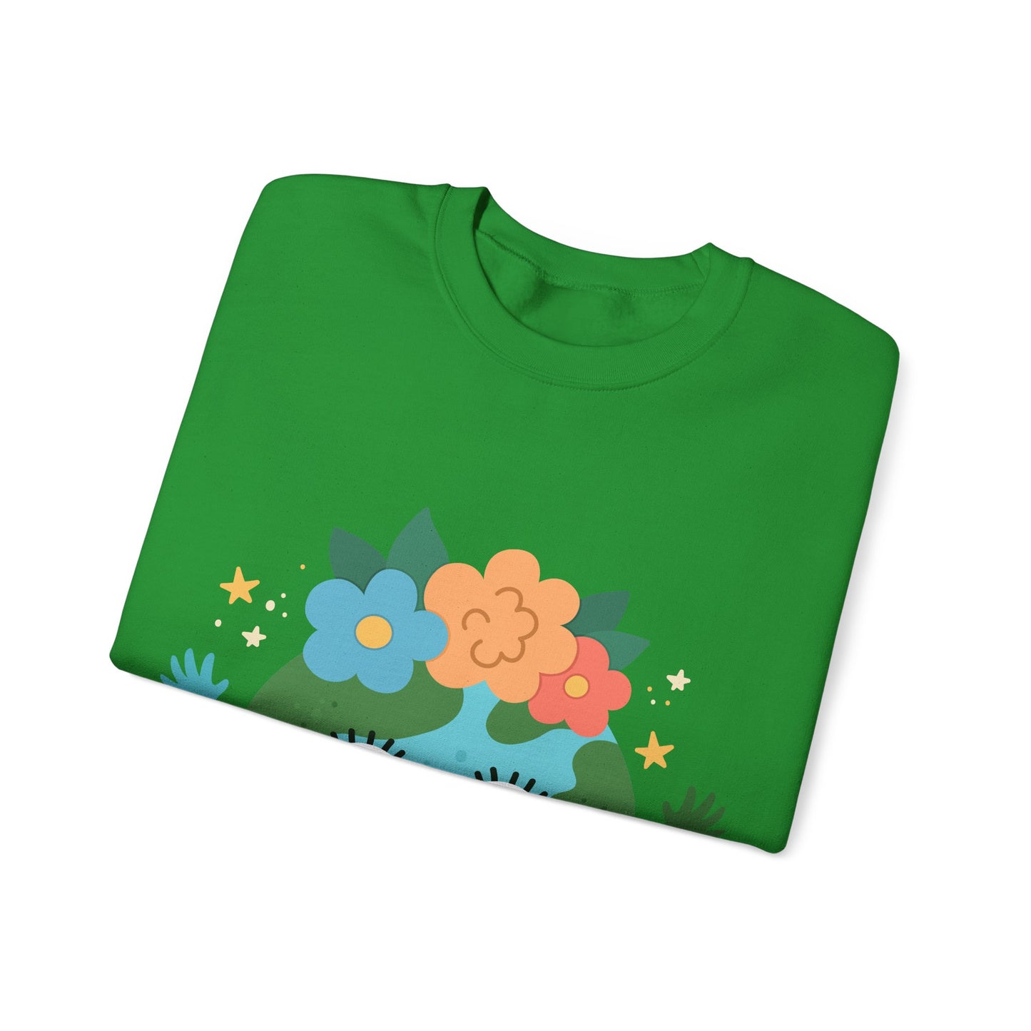 Cute Earth Floral Cartoon Crewneck Sweatshirt