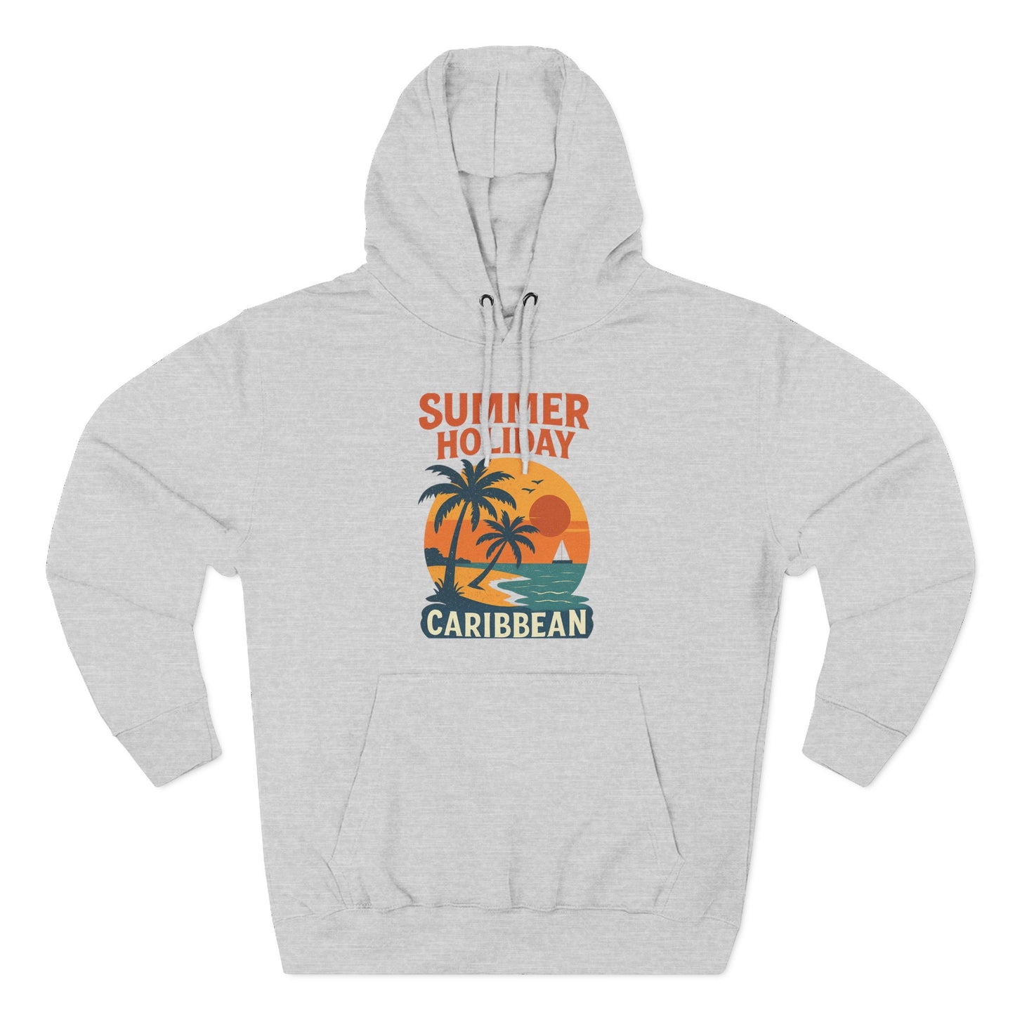 Caribbean Summer Holiday Hoodie, Tropical Fleece Pullover, Beach Vibes Sweatshirt, Vacation Apparel, Gift for Travelers