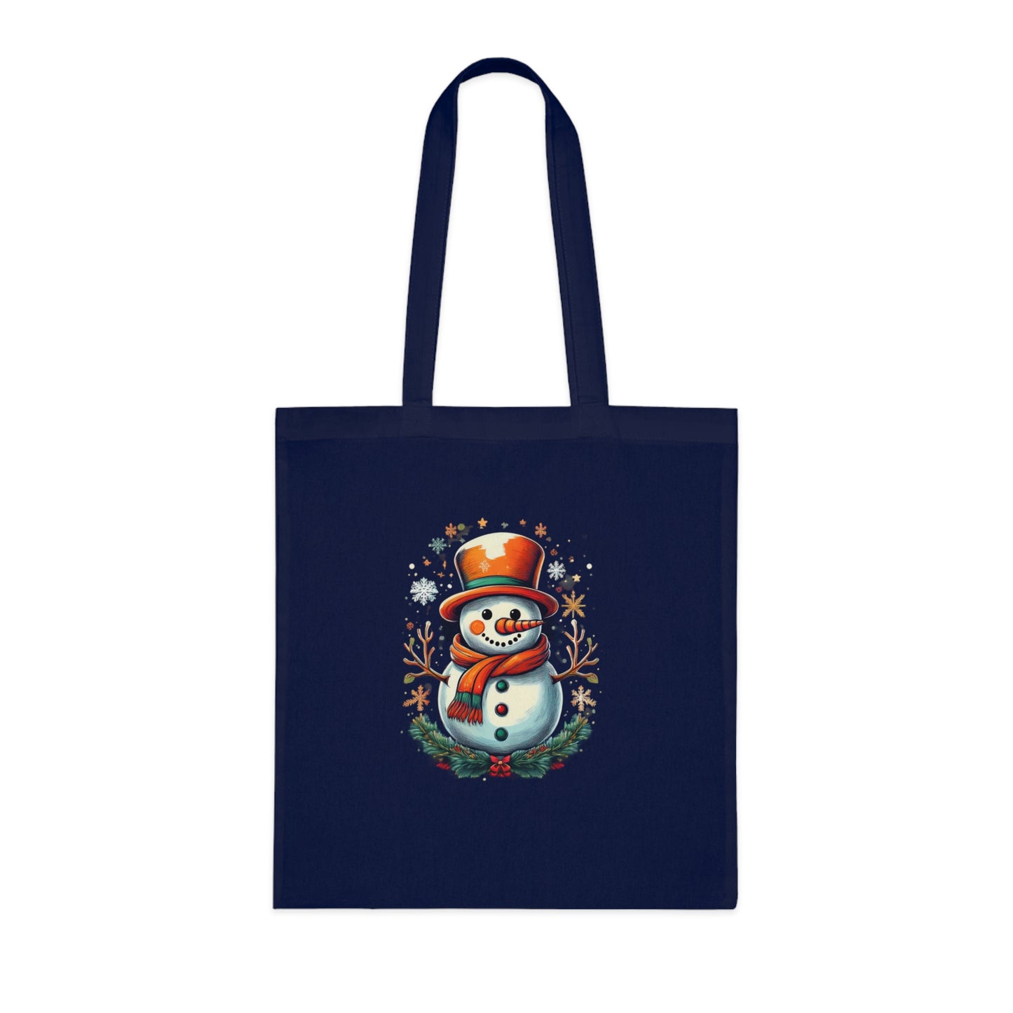 Winter Snowman Cotton Tote Bag