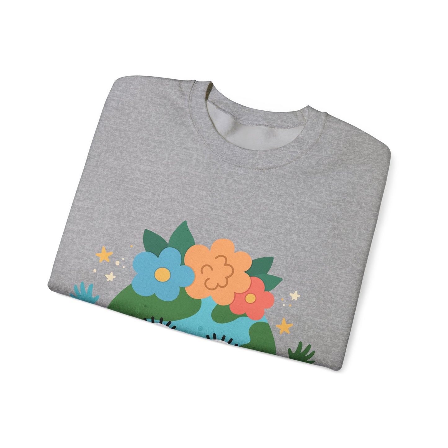 Cute Earth Floral Cartoon Crewneck Sweatshirt