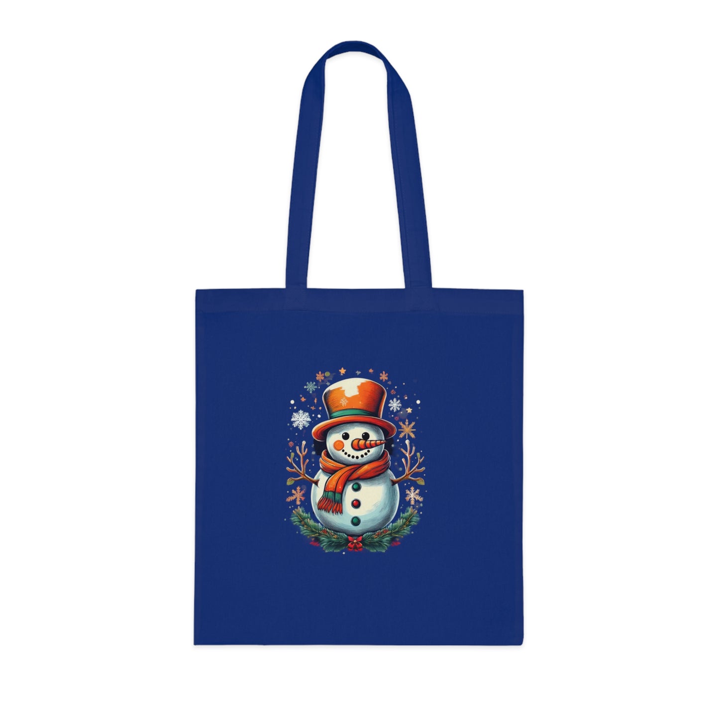 Winter Snowman Cotton Tote Bag