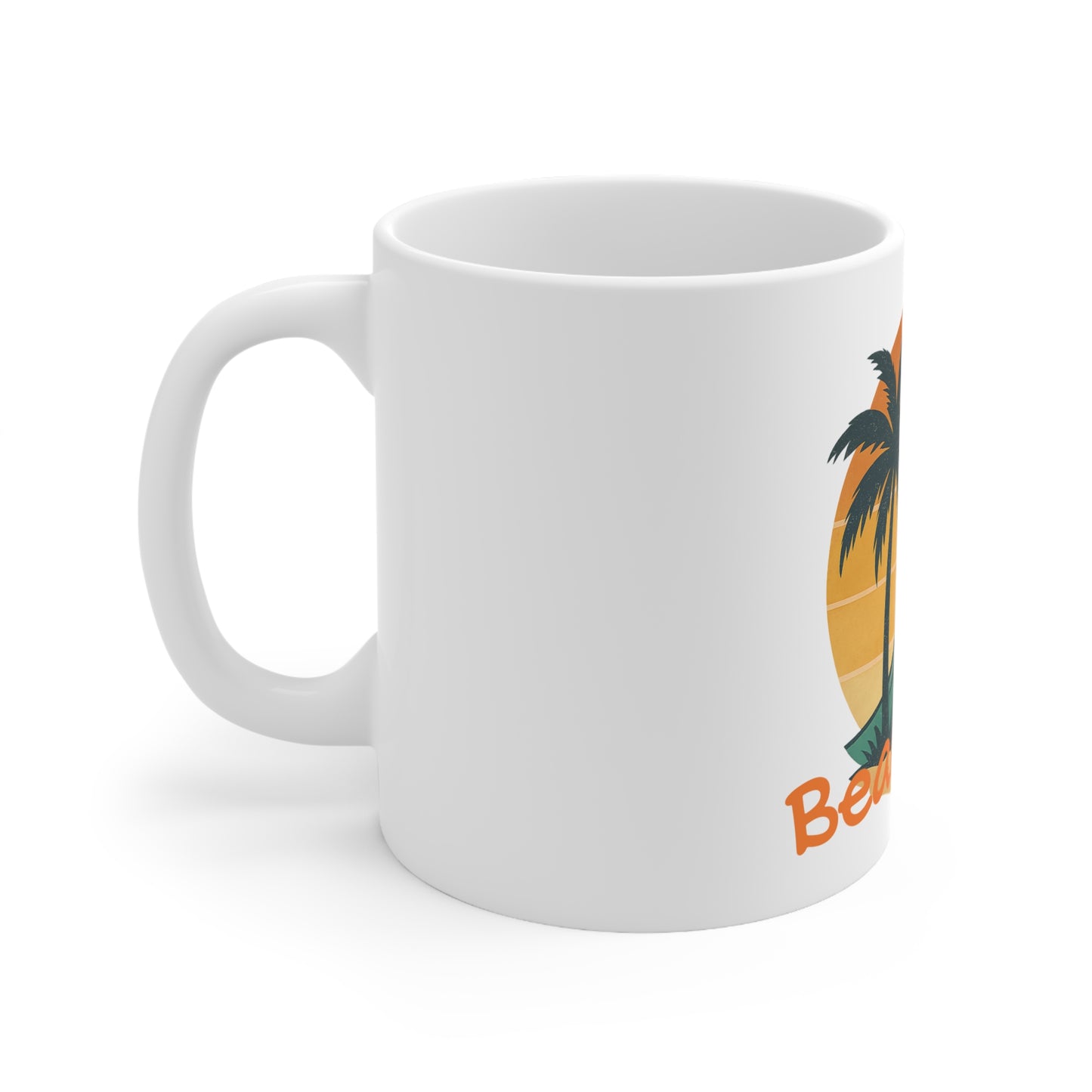 Tropical Sunset Ceramic Coffee Cups, Beach Vibes Mug
