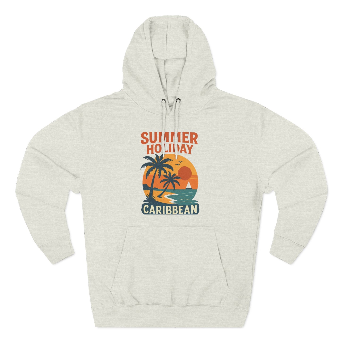 Caribbean Summer Holiday Hoodie, Tropical Fleece Pullover, Beach Vibes Sweatshirt, Vacation Apparel, Gift for Travelers