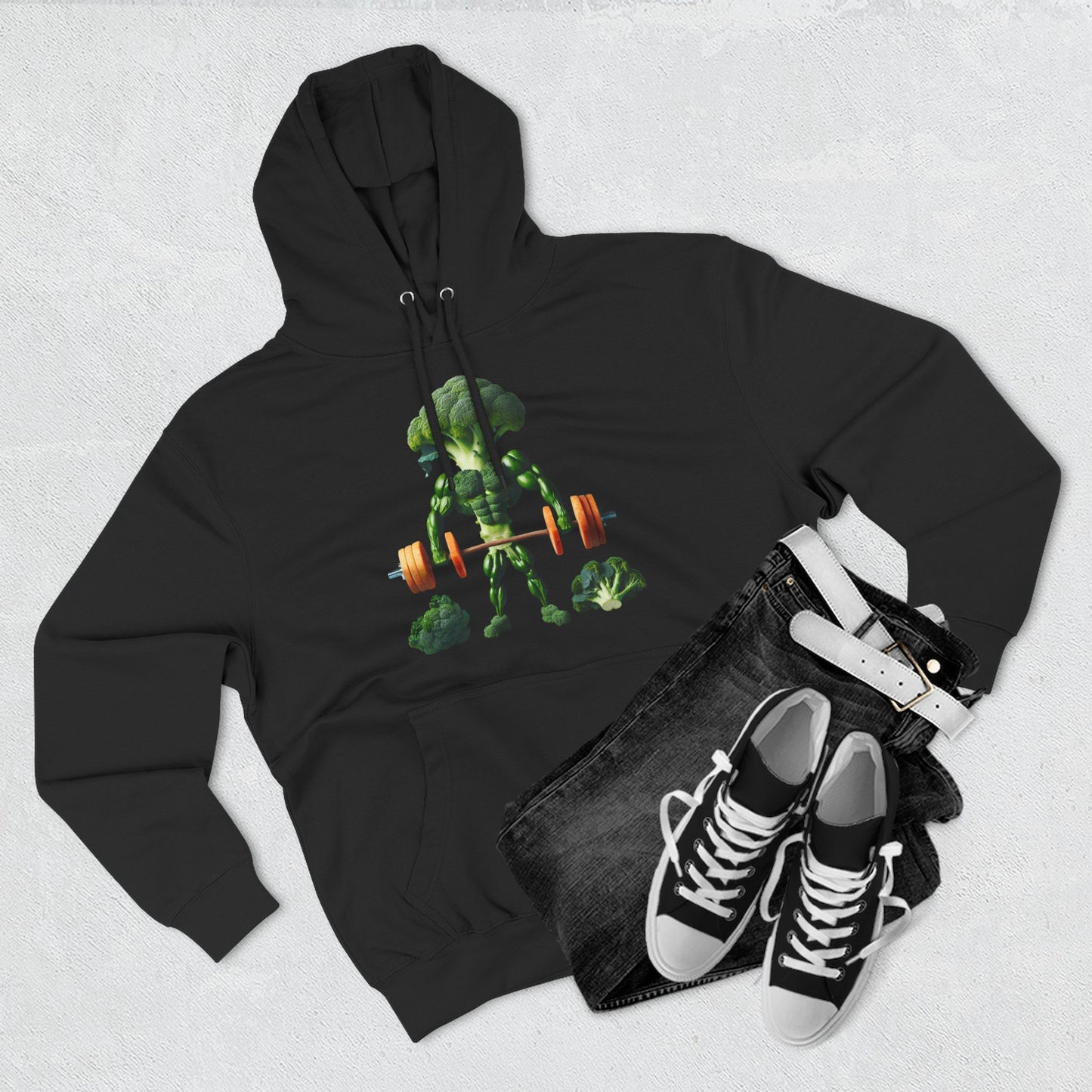 Muscle-Up Fleece Hoodie, Fitness Sweatshirt Motivational Hooded Sweatshirt