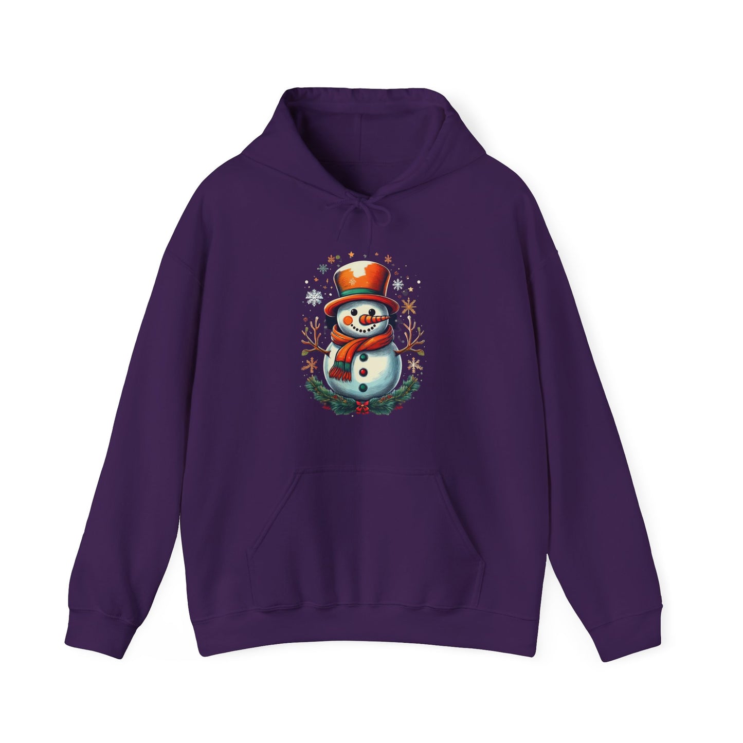 Cozy Snowman Hoodie, Winter Sweatshirt