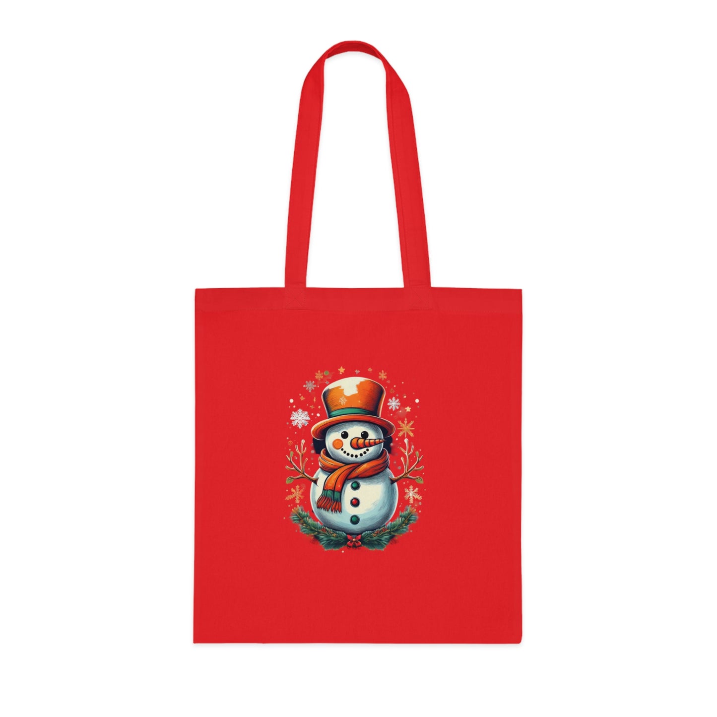 Winter Snowman Cotton Tote Bag