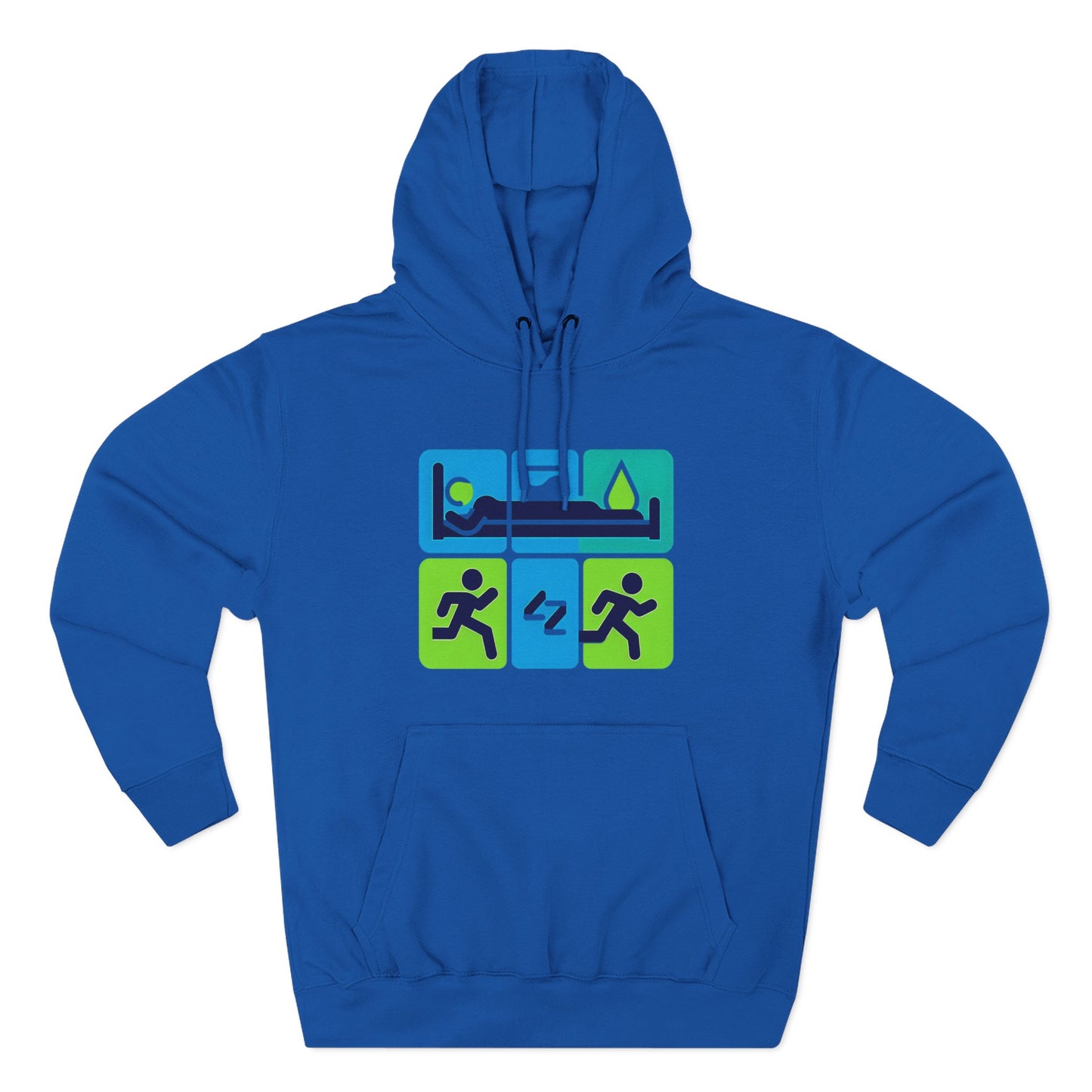 Energetic Three-Panel Fleece Hoodie
