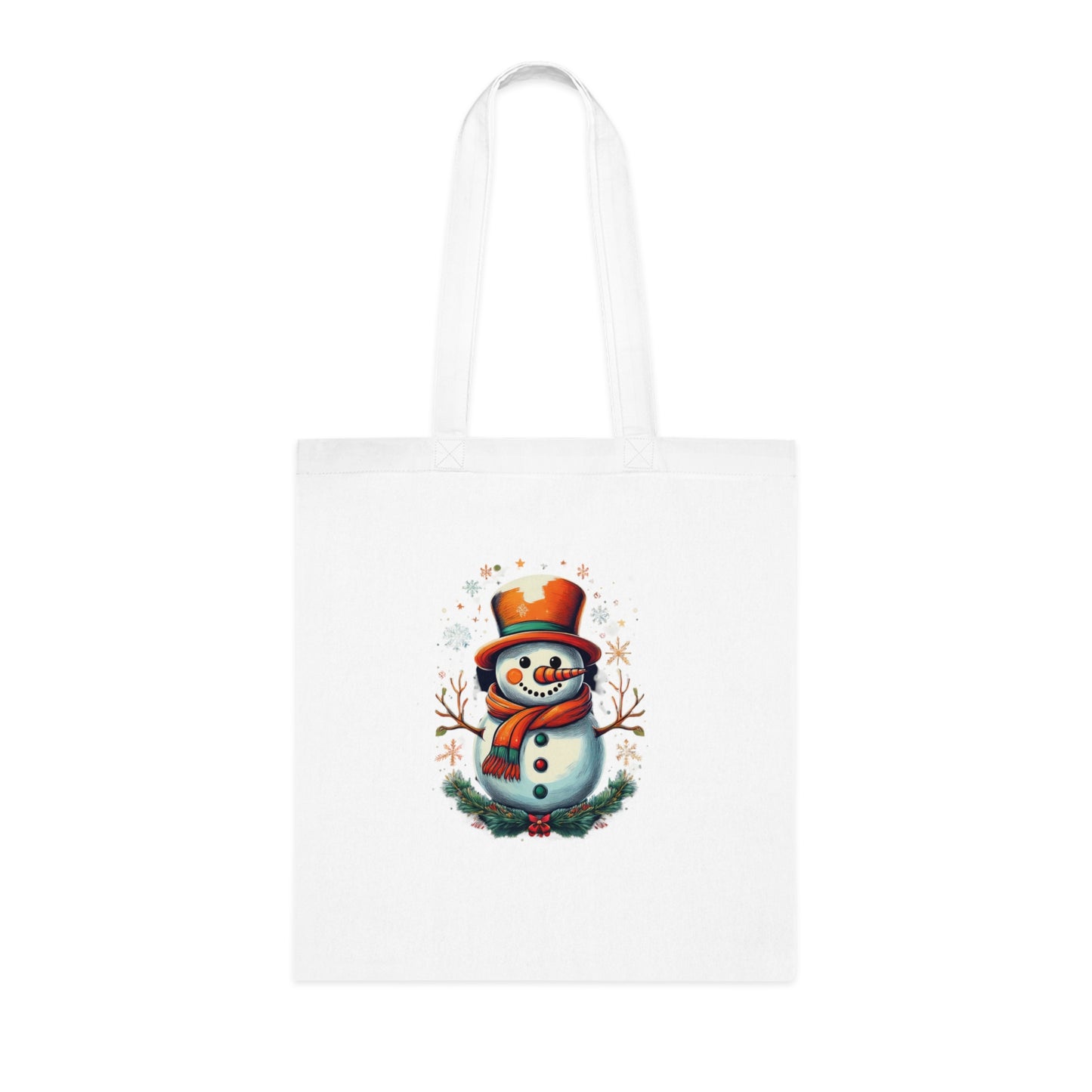 Winter Snowman Cotton Tote Bag