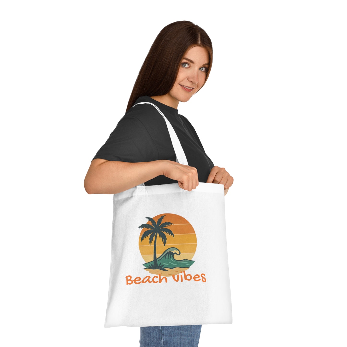 Beach Vibes Cotton Tote Bag
