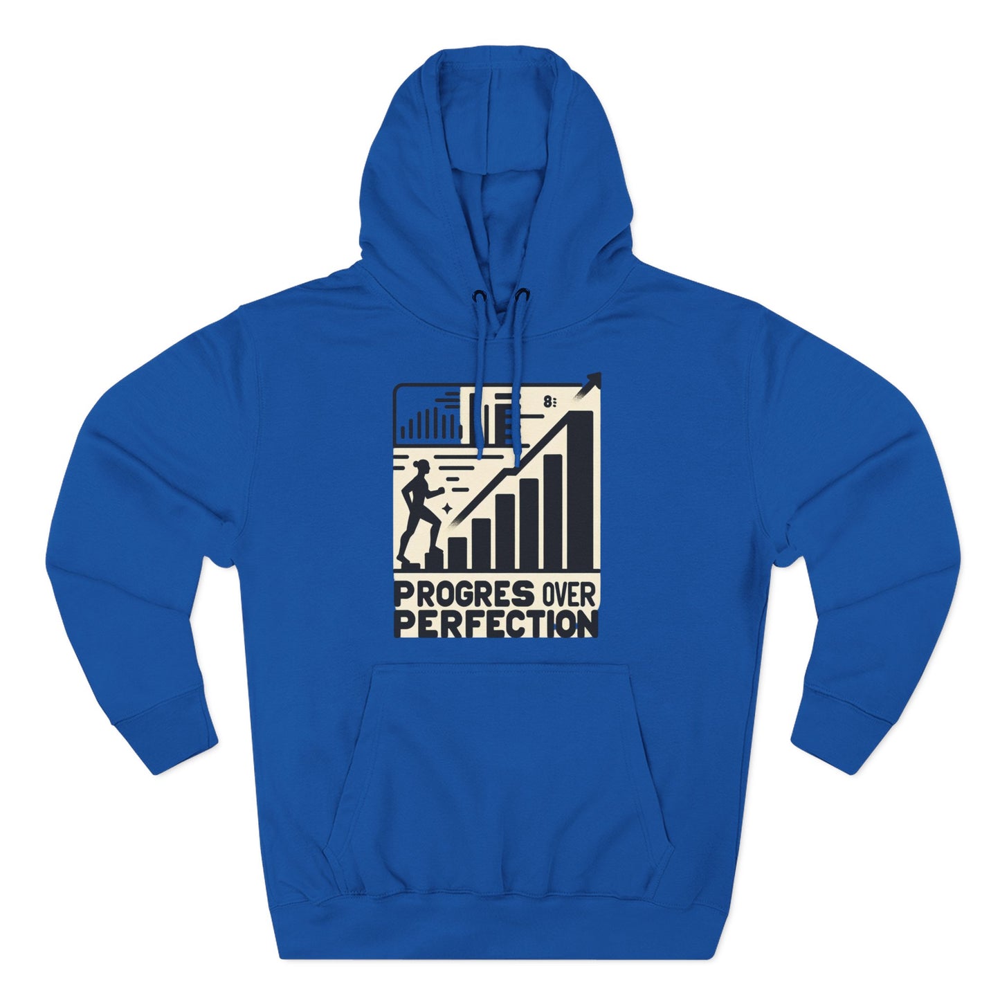 Motivational Fleece Hoodie: Progress Over Perfection, Cozy Sweatshirt, Gift for Achievers, Workout Apparel, Inspirational Fashion