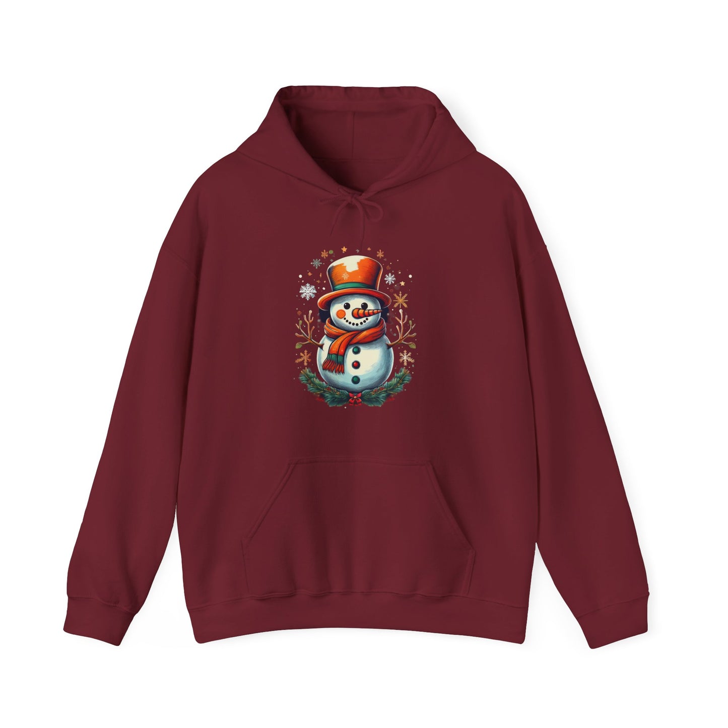 Cozy Snowman Hoodie, Winter Sweatshirt
