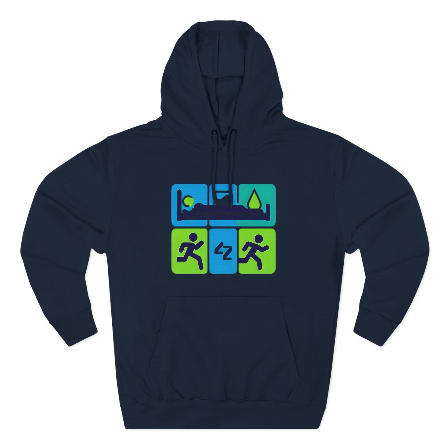 Energetic Three-Panel Fleece Hoodie