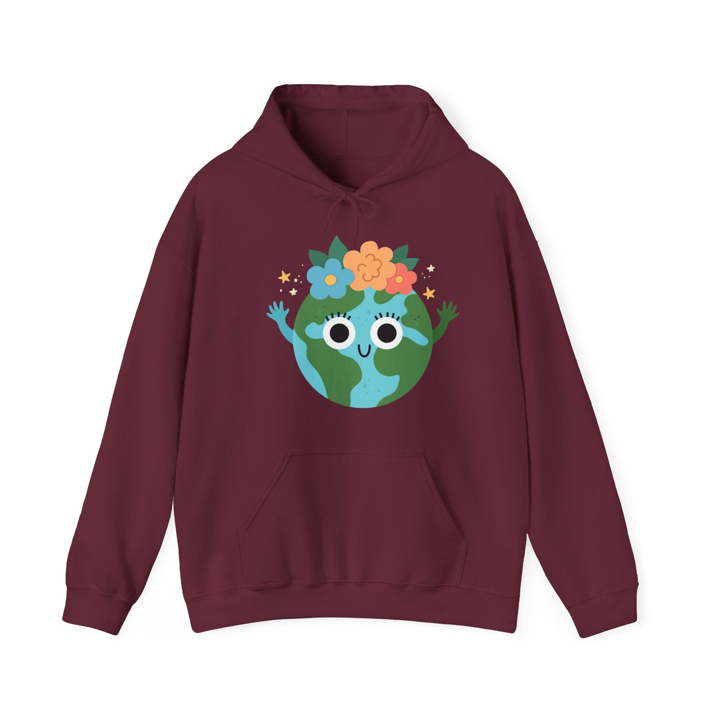Cute Earth Cartoon Hoodie