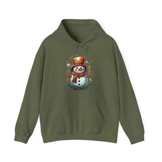 Cozy Snowman Hoodie, Winter Sweatshirt
