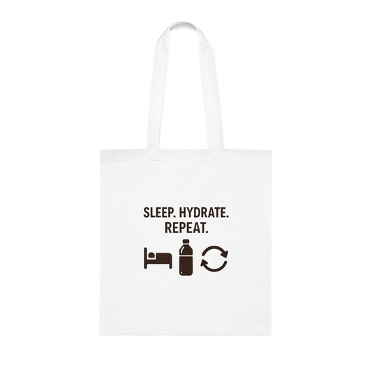 Sleep Hydration Repeat Tote Bag