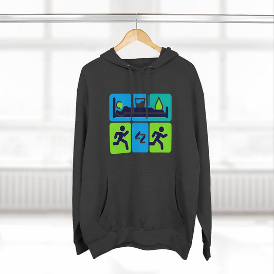 Energetic Three-Panel Fleece Hoodie