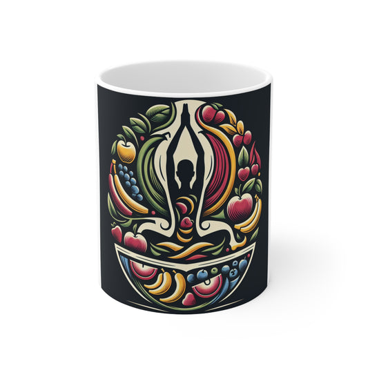 Vibrant Yoga-Inspired Ceramic Coffee Cups |