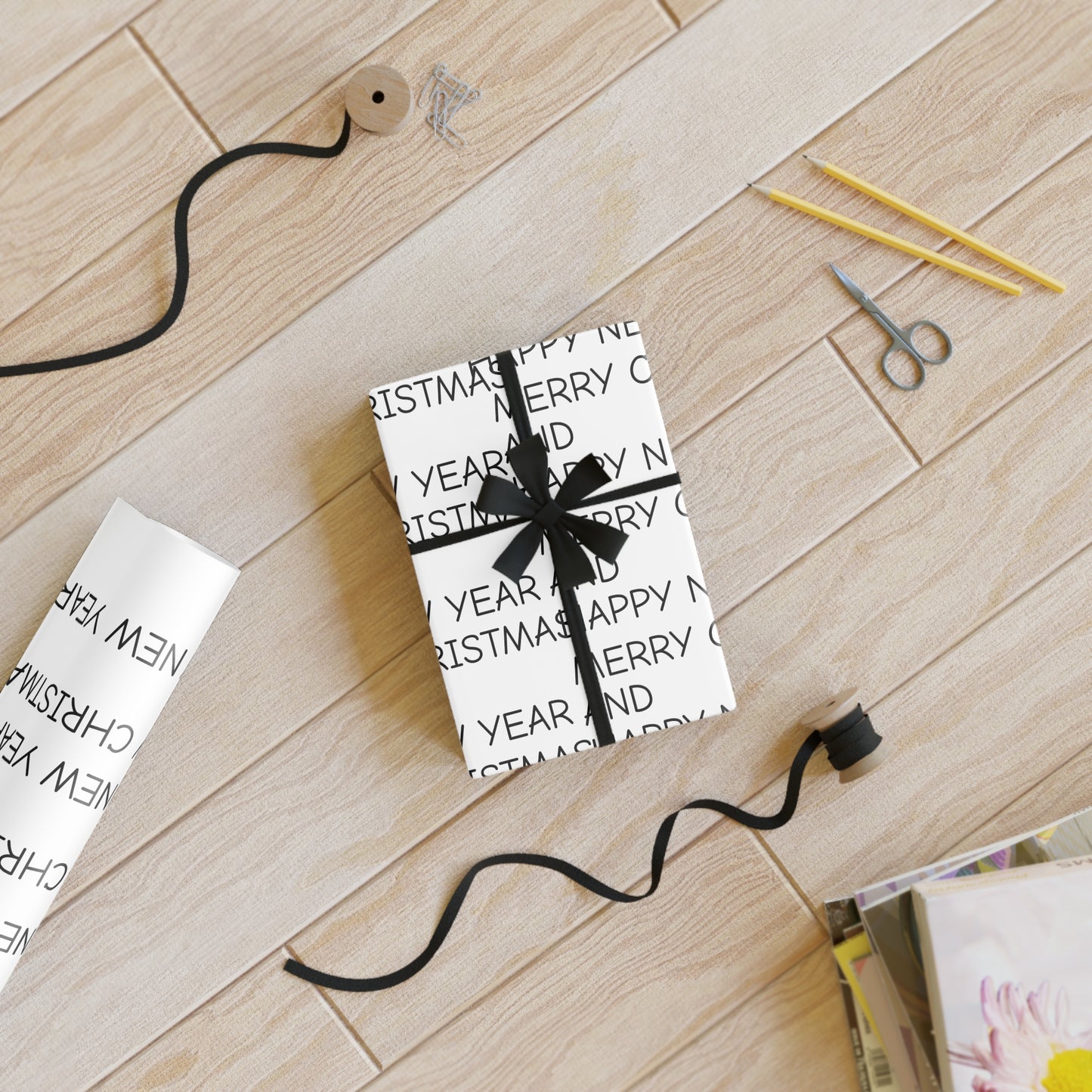Christmas & Happy New Year Wrapping Paper Roll