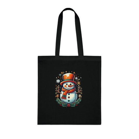 Winter Snowman Cotton Tote Bag